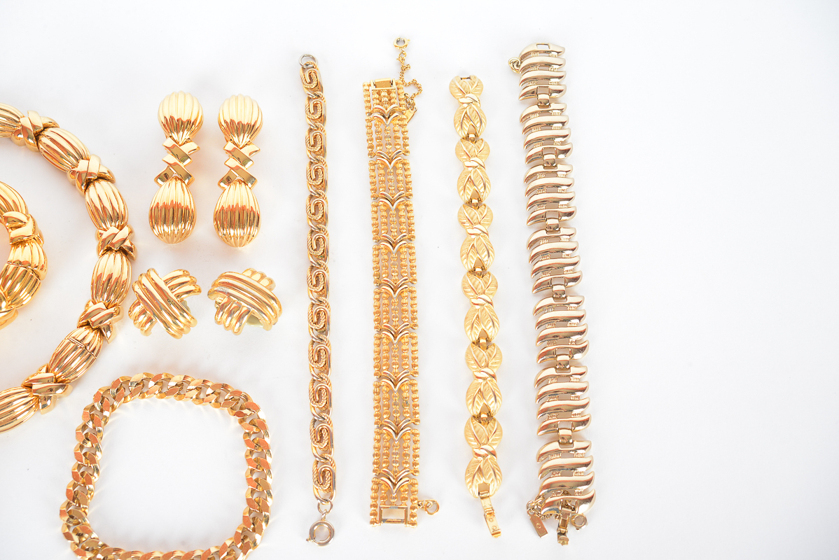 Assortment of Vintage Gold-Toned Jewelry Including Ciner