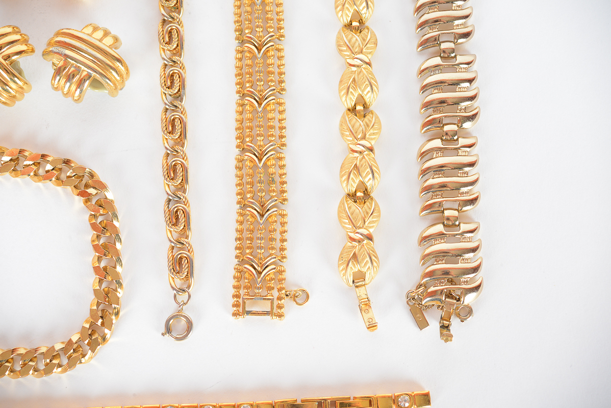 Assortment of Vintage Gold-Toned Jewelry Including Ciner
