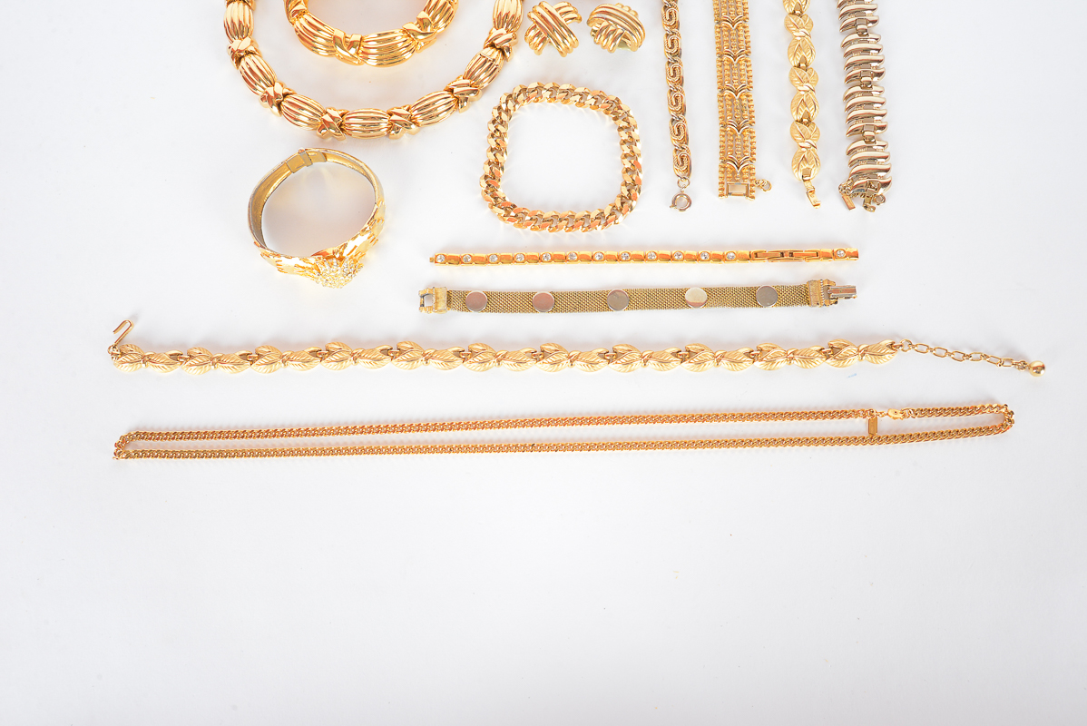 Assortment of Vintage Gold-Toned Jewelry Including Ciner
