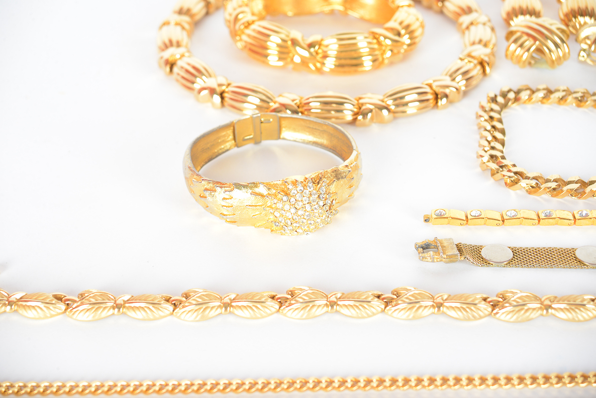 Assortment of Vintage Gold-Toned Jewelry Including Ciner