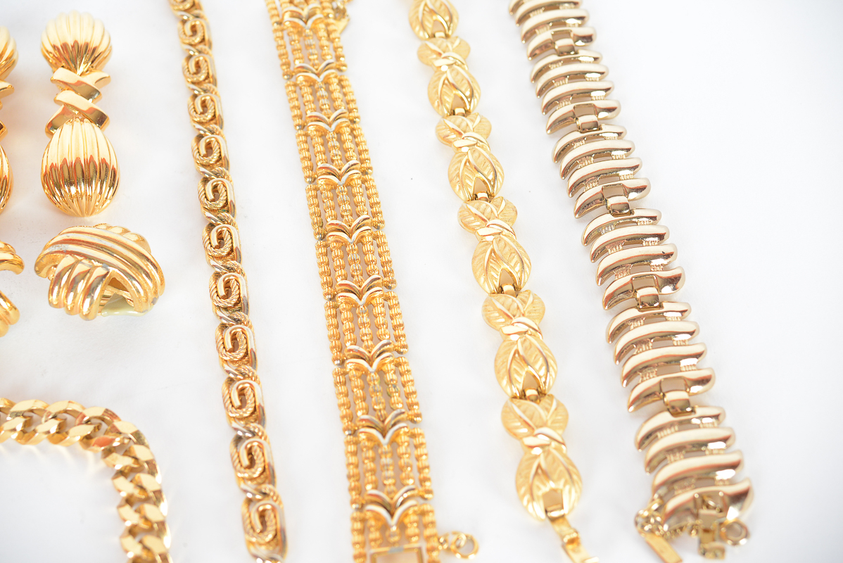 Assortment of Vintage Gold-Toned Jewelry Including Ciner