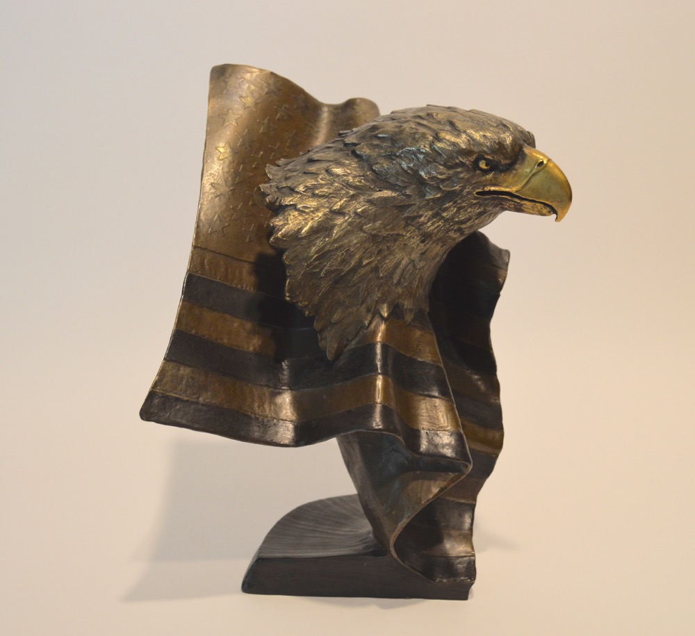 Mark Hopkins "Forever Free" Bronze Eagle Sculpture