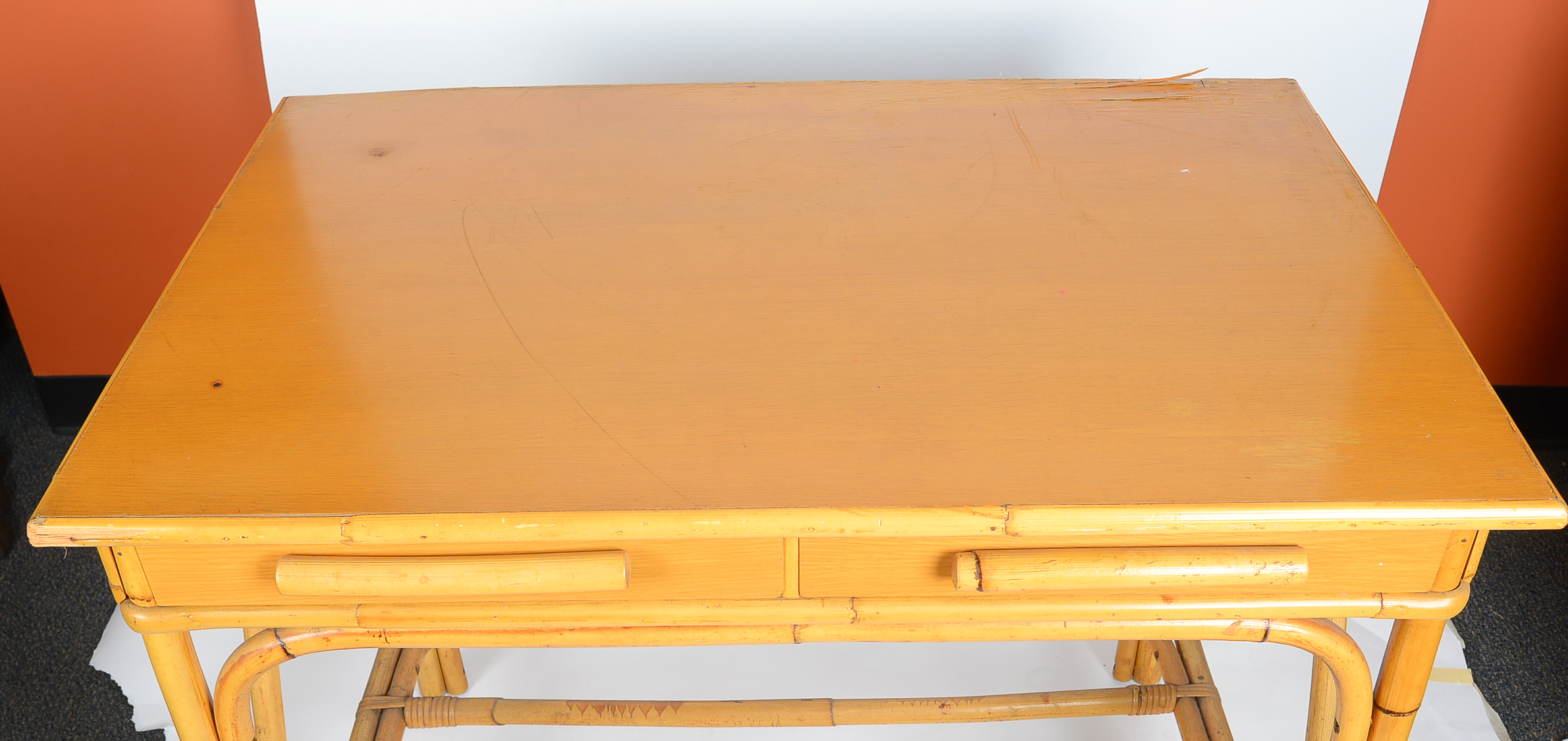 Vintage Rattan Writing Desk