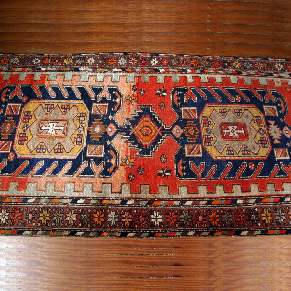 Vintage Handwoven Kurdish Kakaberu Carpet Runner