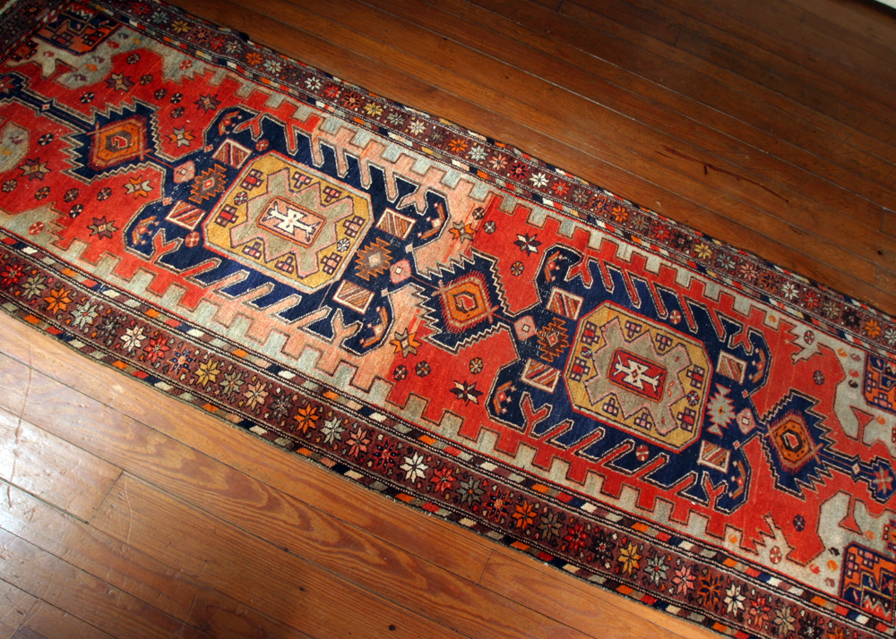 Vintage Handwoven Kurdish Kakaberu Carpet Runner