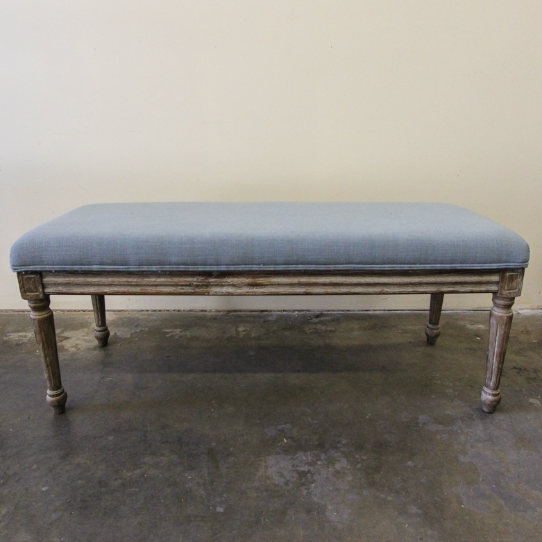 Sheraton Style Upholstered Bench