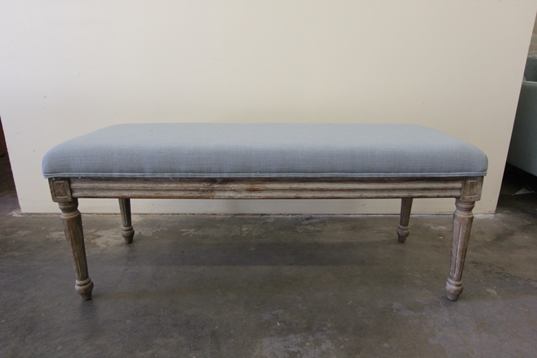 Sheraton Style Upholstered Bench