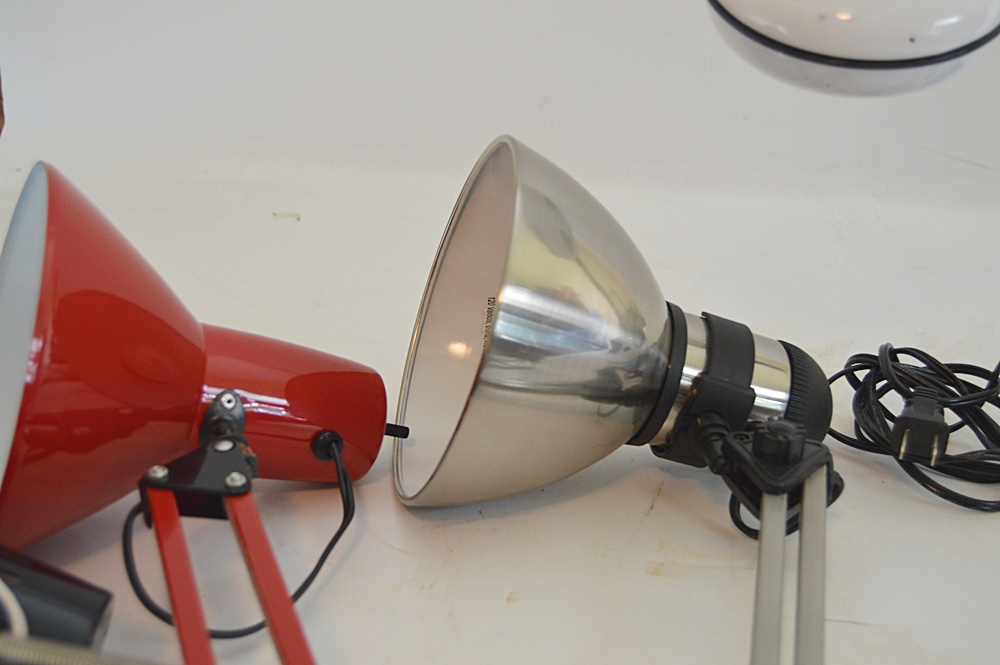 Three Modern Drafting Lamps, Plus Desk Lamp