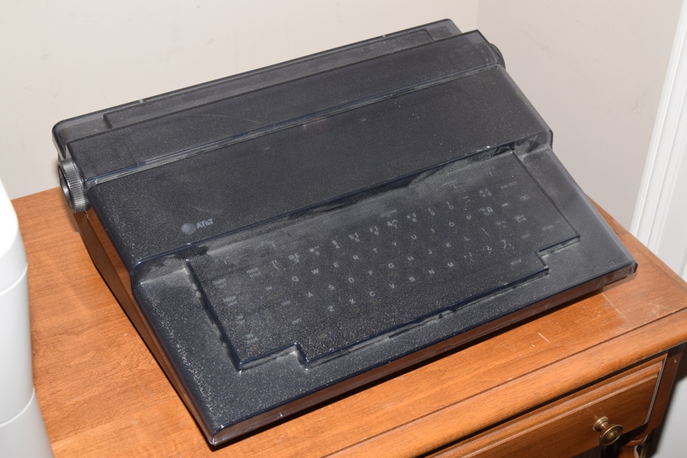 Maple Writing Desk, Typewriter, Copier and Office Chair