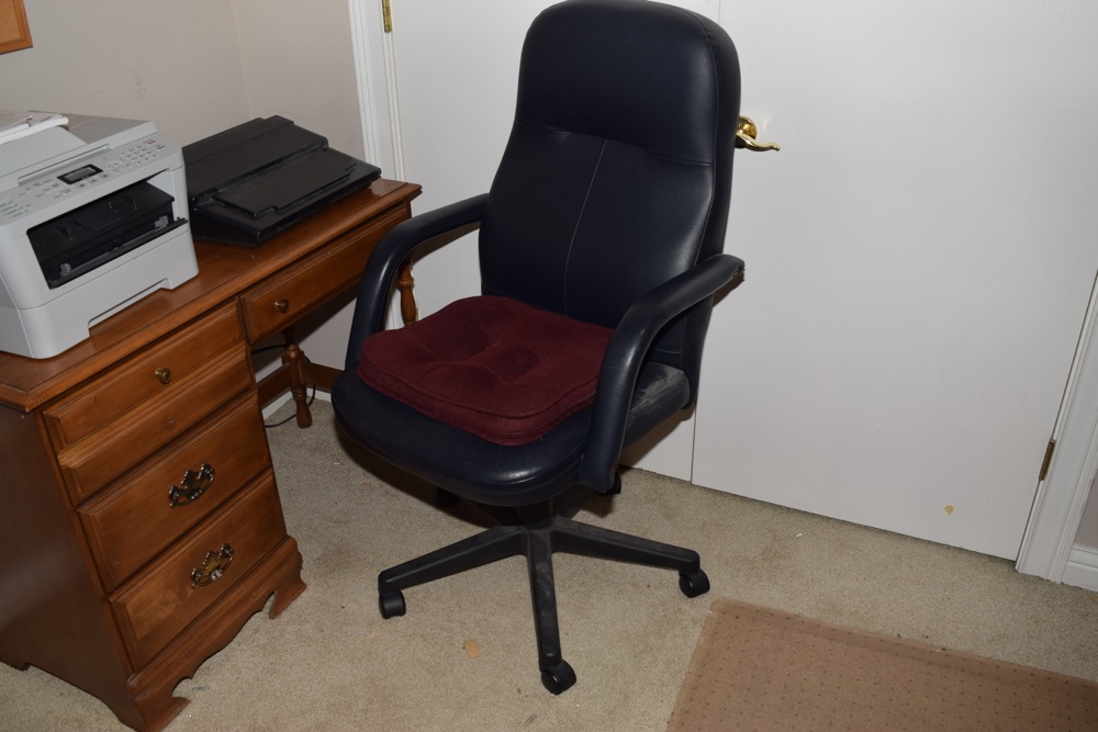 Maple Writing Desk, Typewriter, Copier and Office Chair