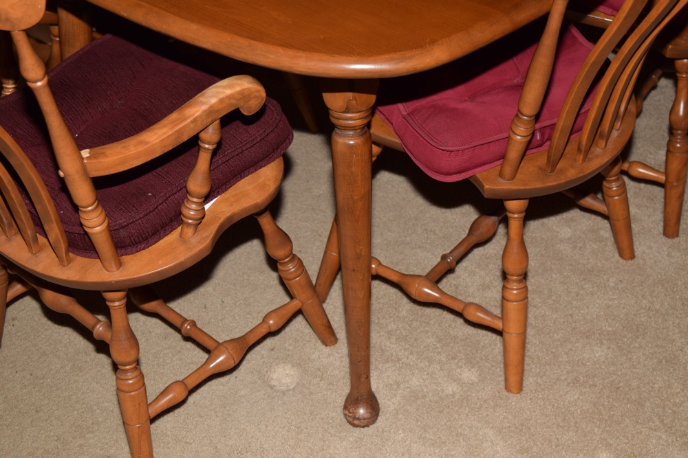 S. Bent Hard Rock Maple Dining Table and Chairs