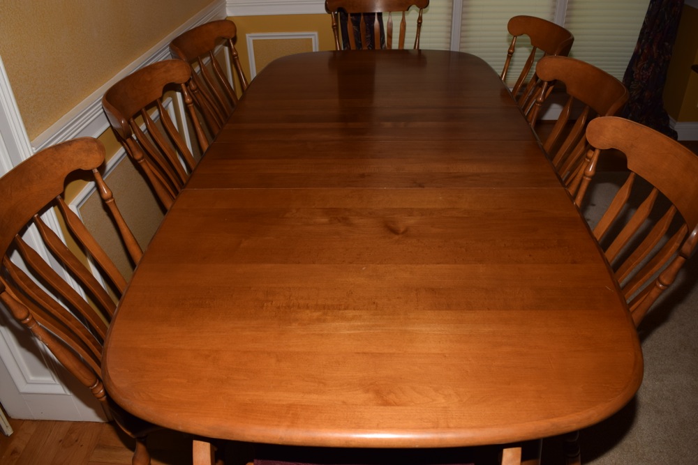 S. Bent Hard Rock Maple Dining Table and Chairs