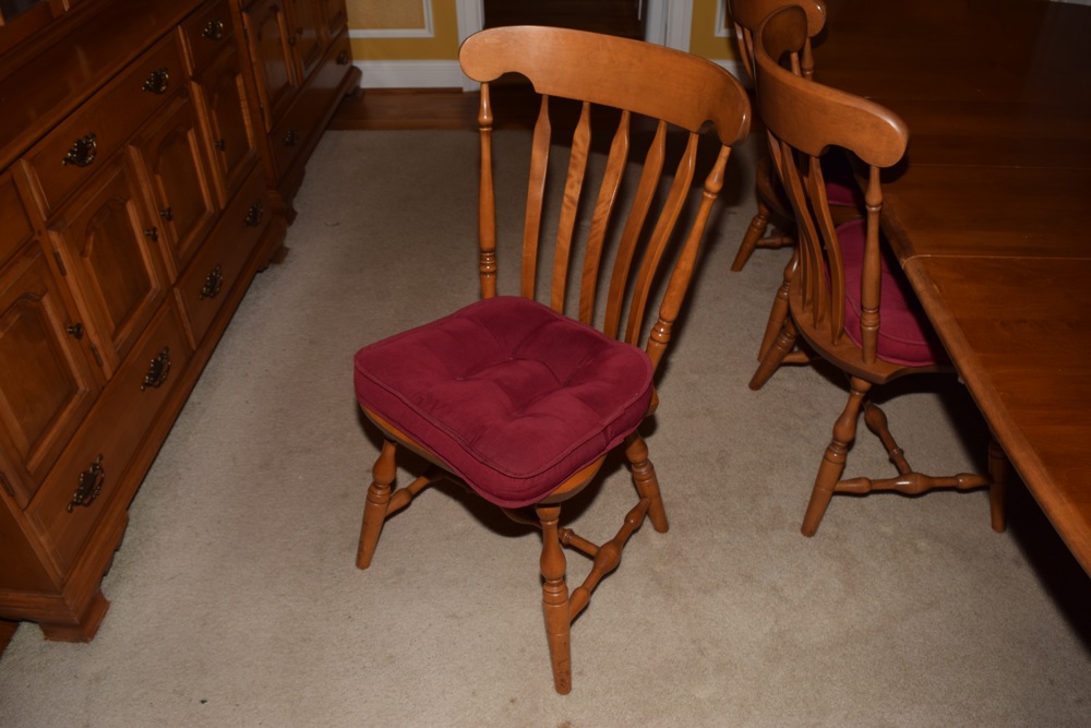 S. Bent Hard Rock Maple Dining Table and Chairs