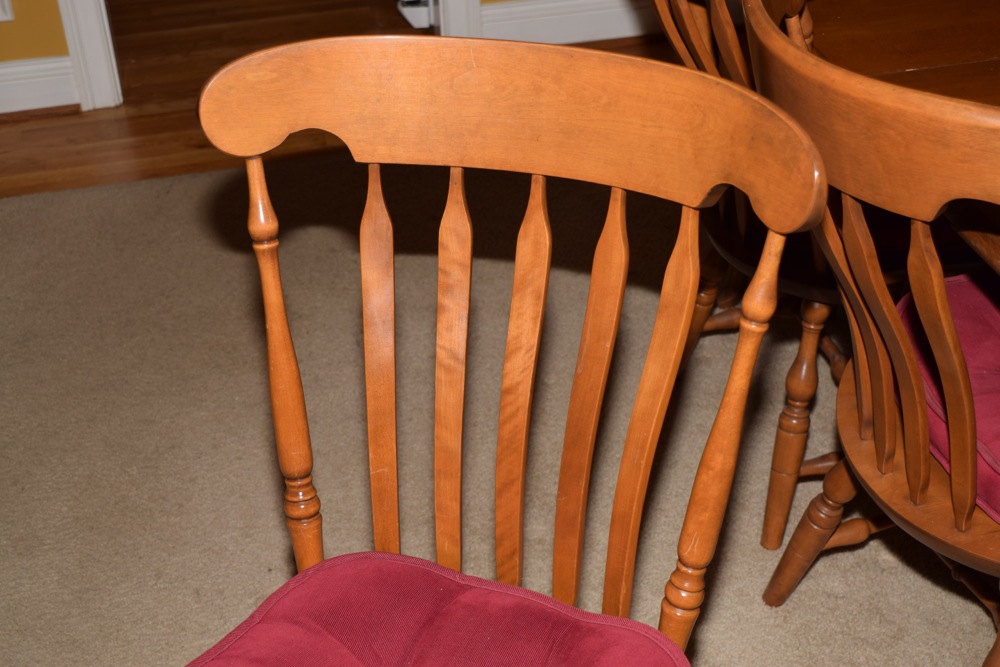 S. Bent Hard Rock Maple Dining Table and Chairs