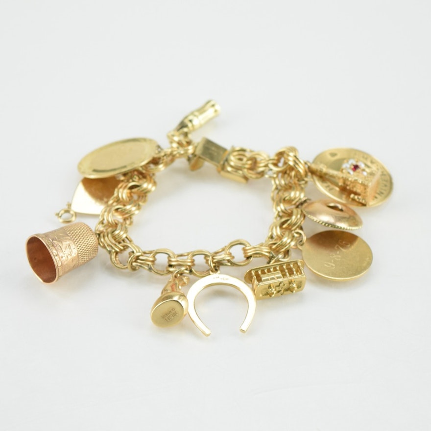 14K Yellow Gold Charm Bracelet