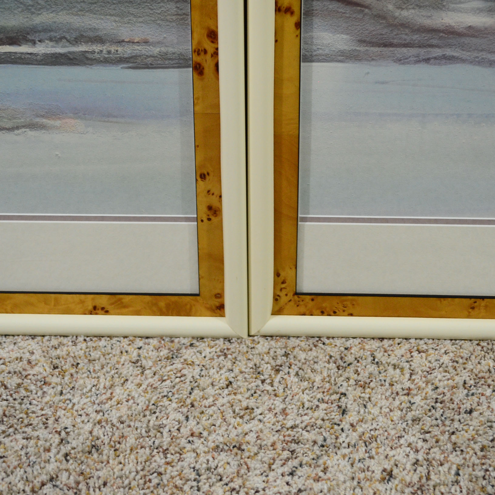 Framed Ocean Triptych Attributed To Etta Alvarez