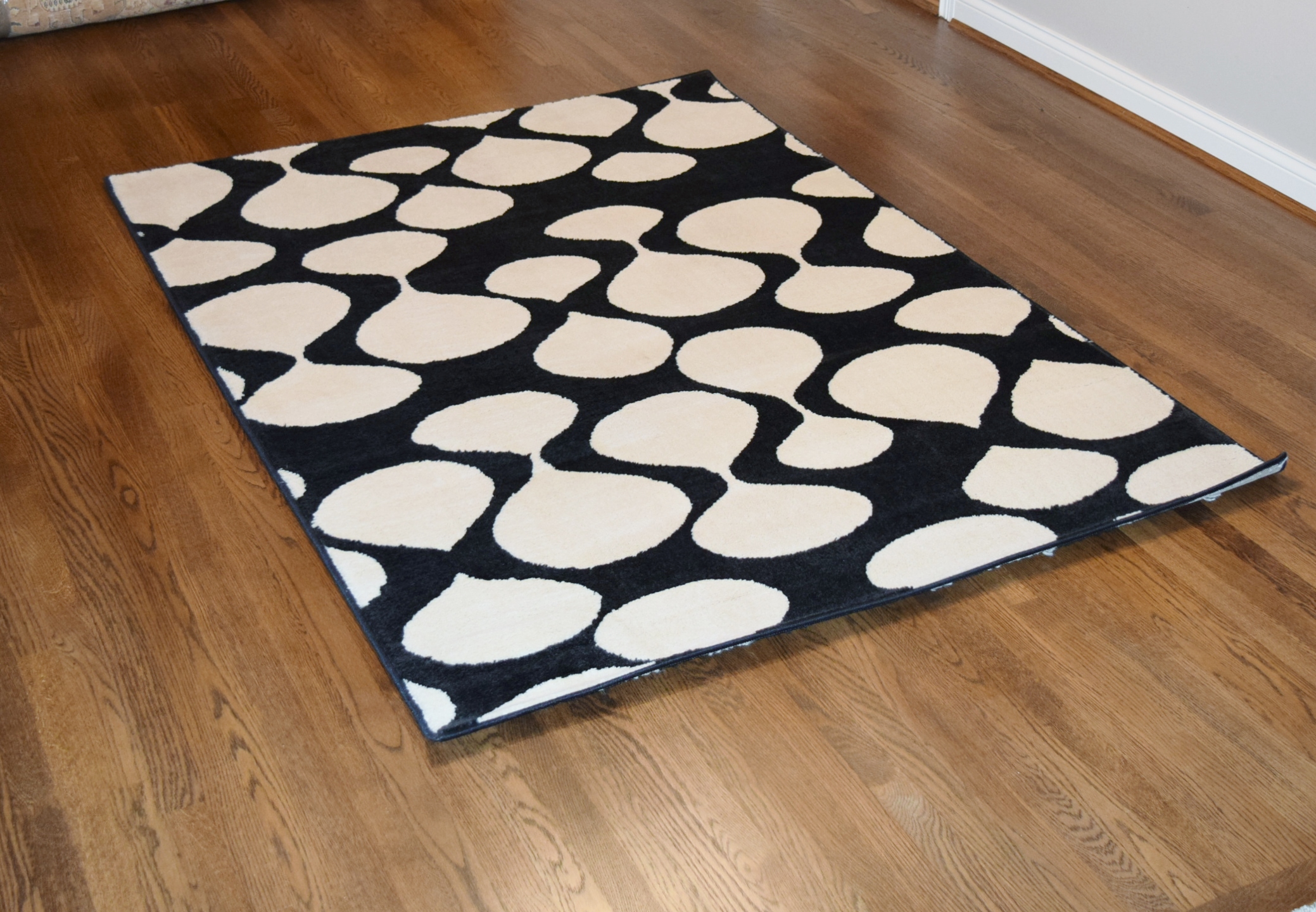 Black and White Contemporary Abstract Area Rug