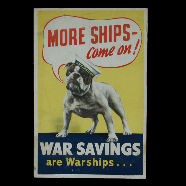 Original Vintage 1942 World War II Propaganda Poster "More Ships - Come on!"