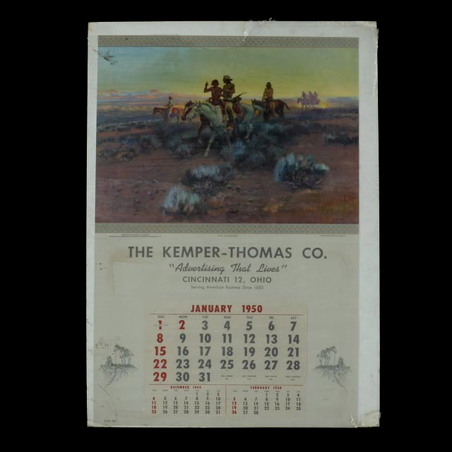 Vintage 1950 Kemper-Thomas Co. Partial Calendar