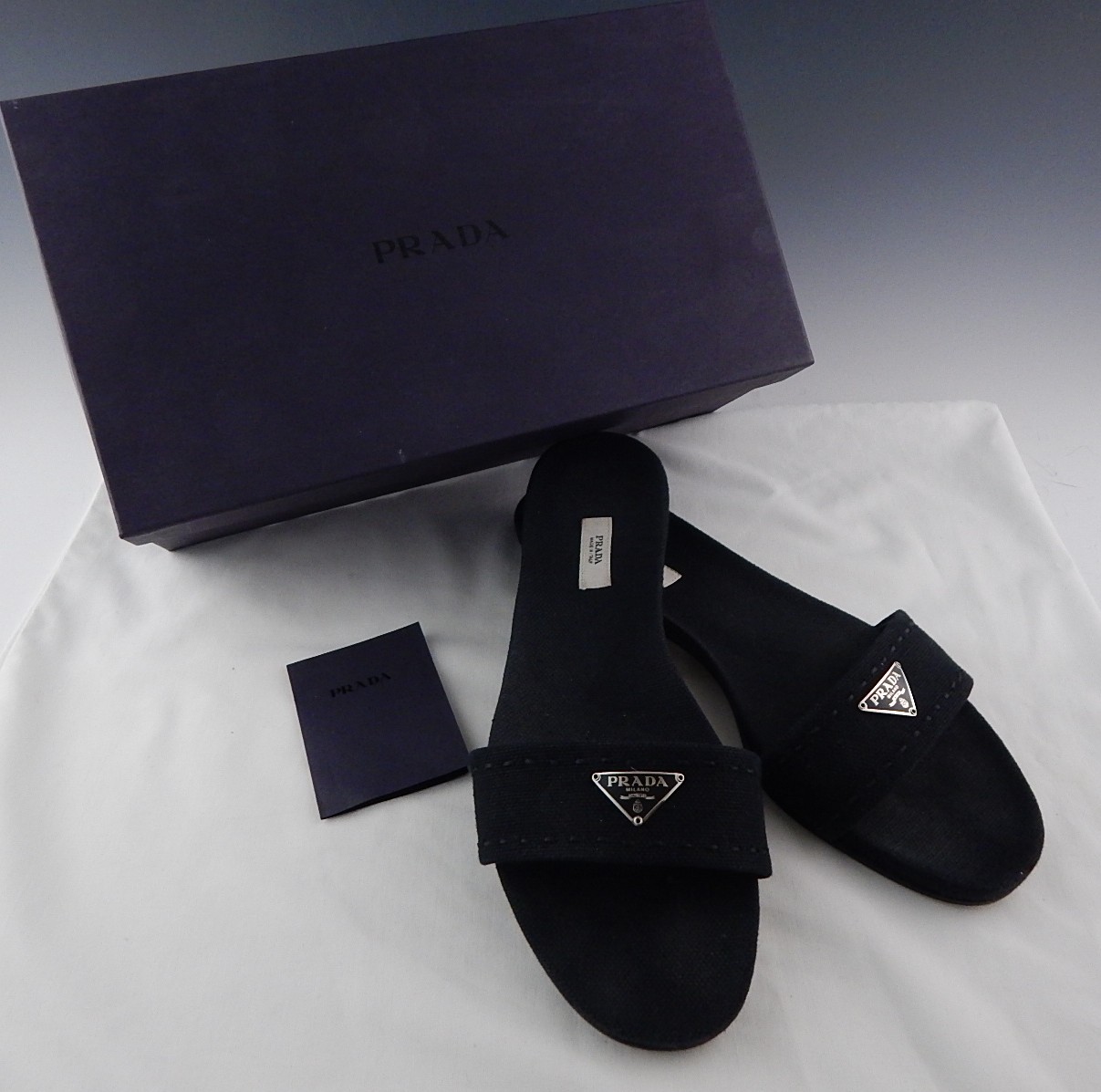 Prada Black Slides, Size 39