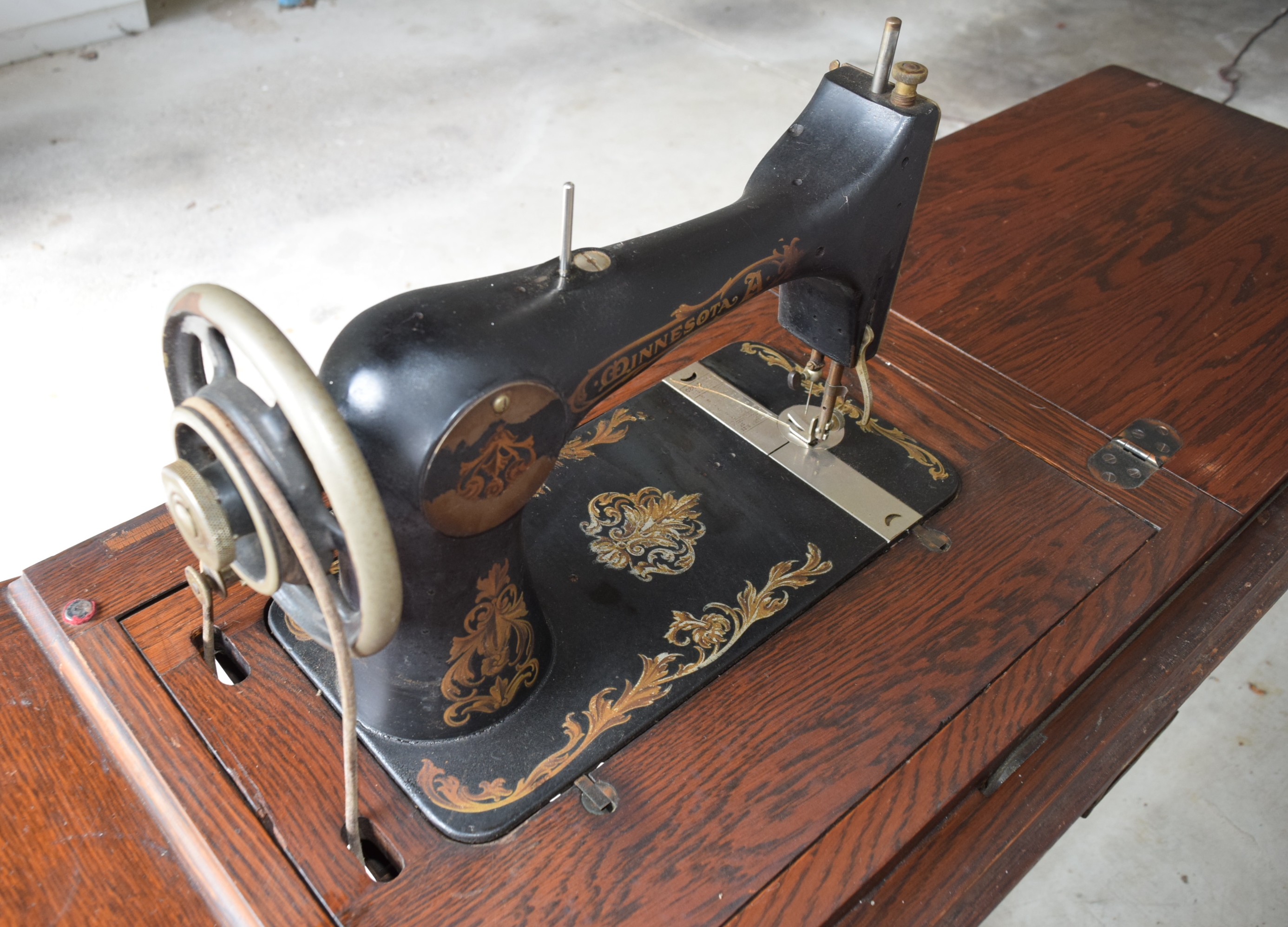 Antique Minnesota A Treadle Sewing Machine.