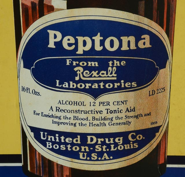 Original 1920s Peptona Tonic Promotional Poster