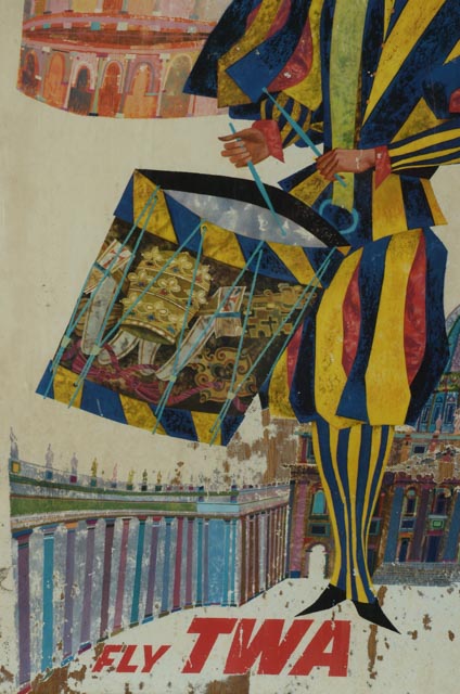 Pair of Vintage David Kline TWA Offset Lithographic Travel Posters