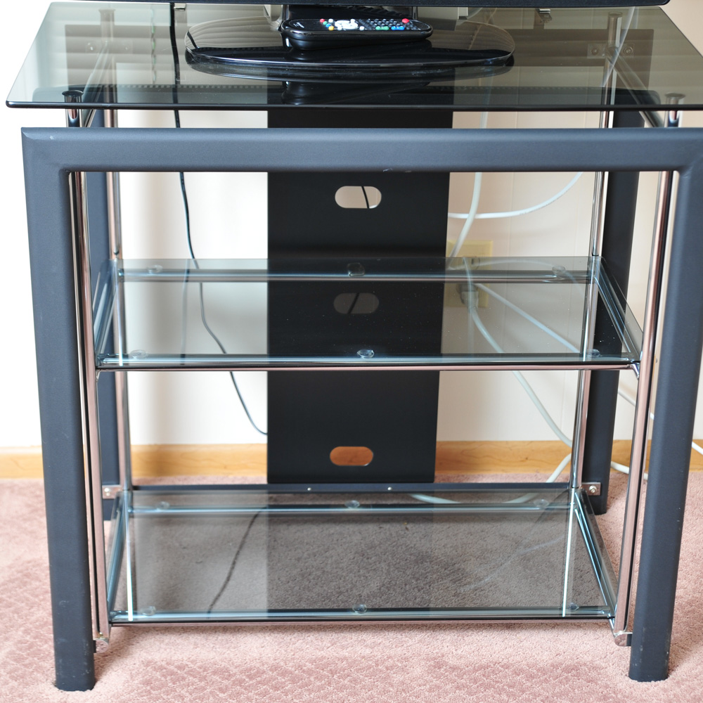 Modern Glass and Metal TV Stand