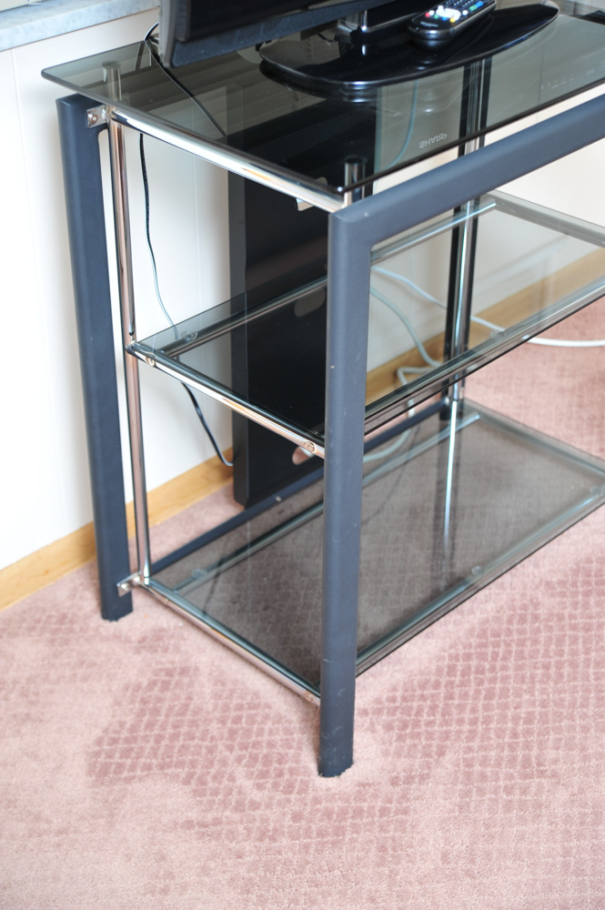 Modern Glass and Metal TV Stand