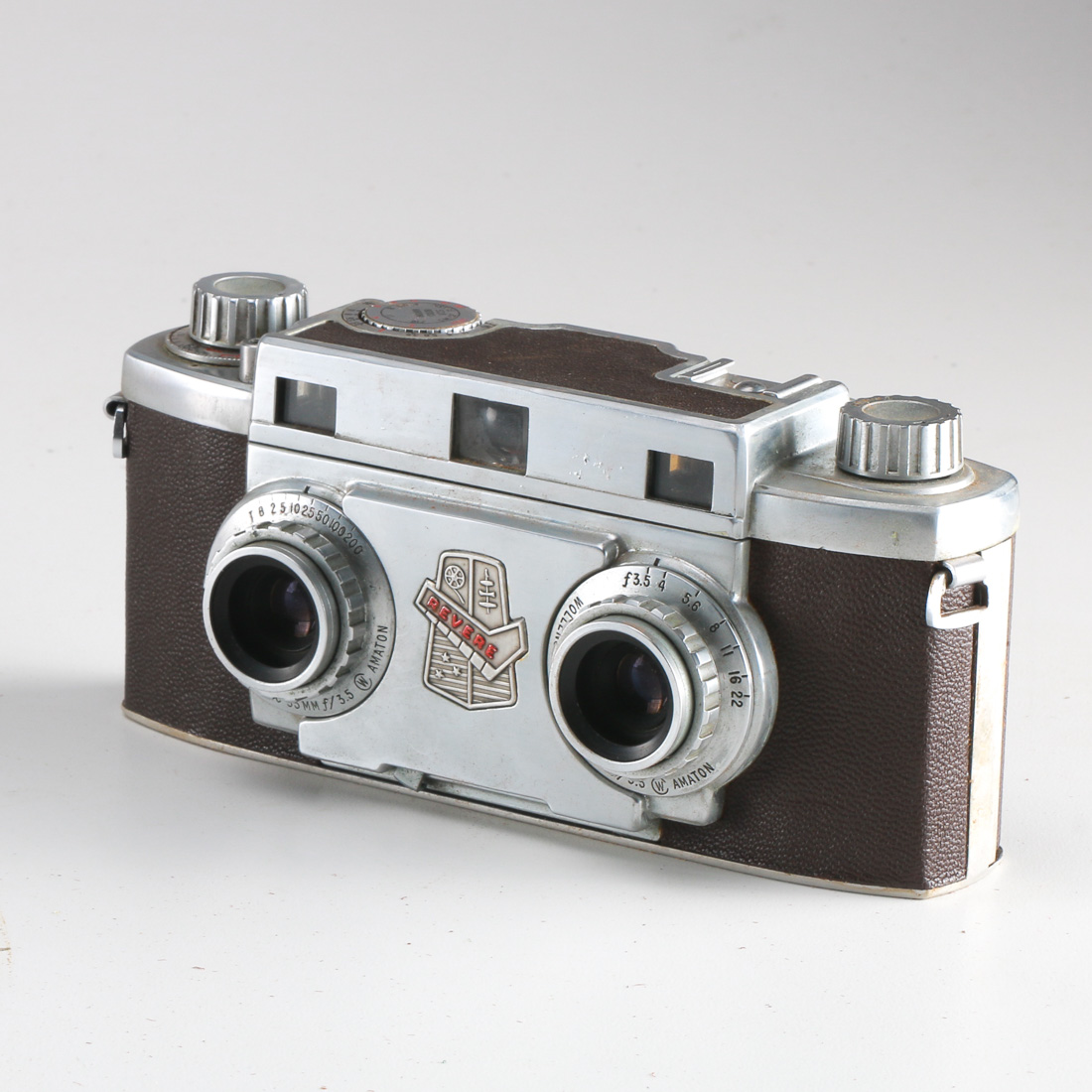 Vintage Revere Stereo 33 Camera and Leather Satchel