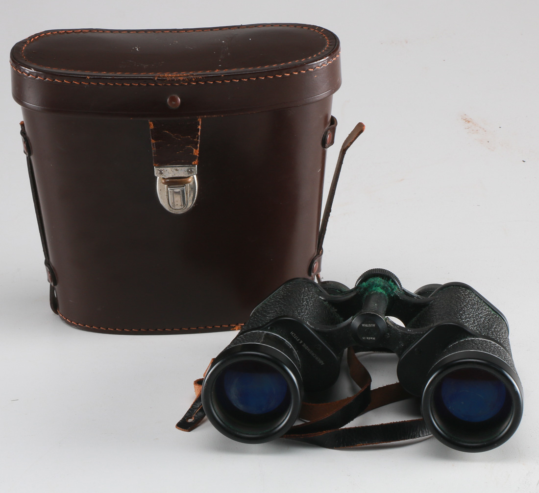 Vintage Abercrombie & Fitch Habicht Binoculars and Leather Case