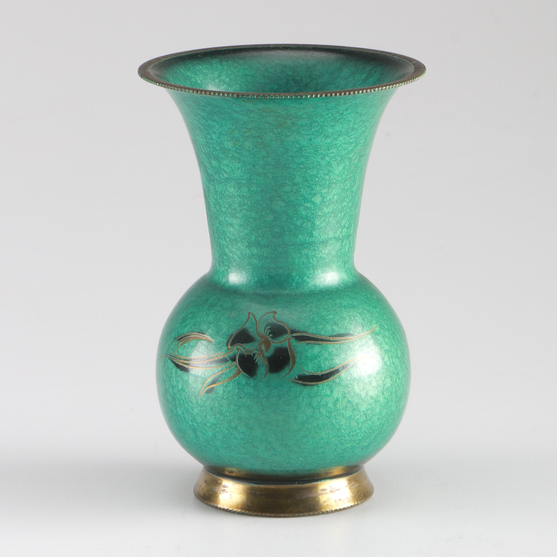 Teal Toleware Vase