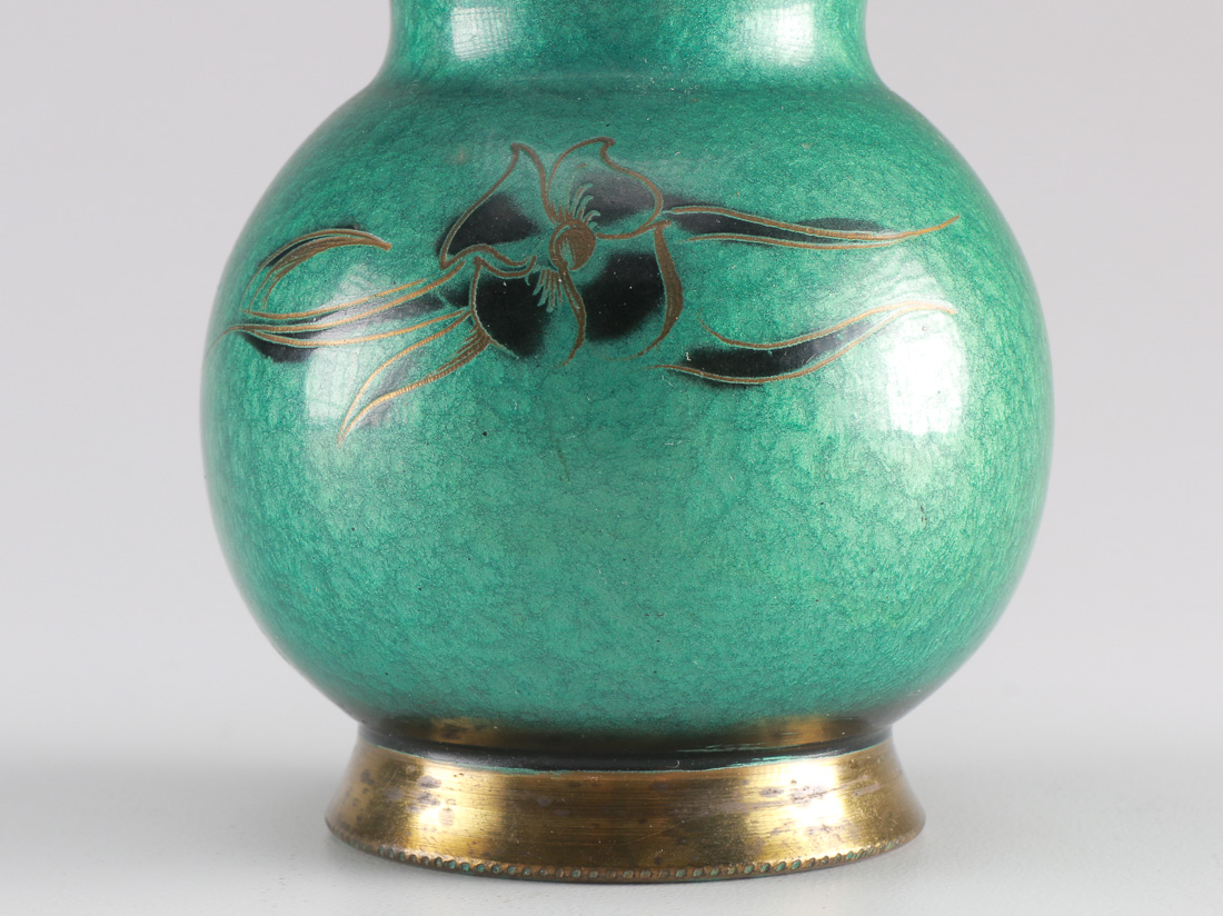 Teal Toleware Vase