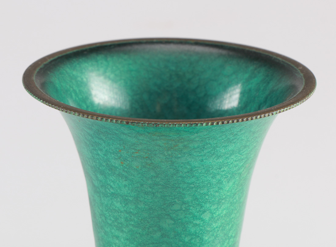 Teal Toleware Vase