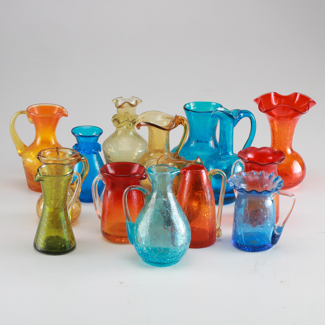Colorful Collection of Crackle Glass