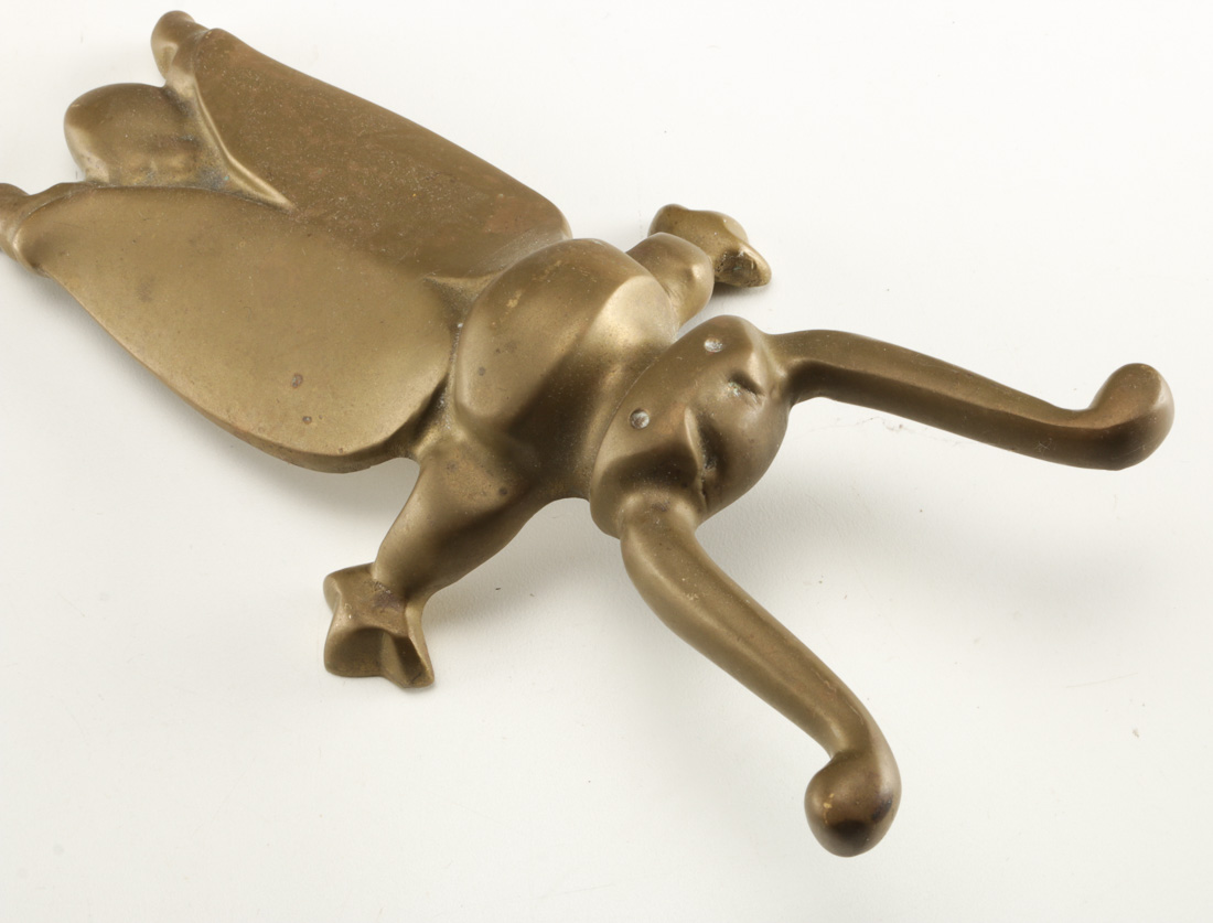 Pair of Metal Fireplace Scarabs