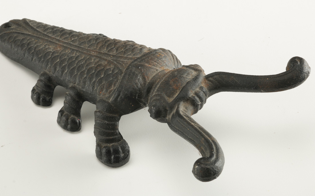 Pair of Metal Fireplace Scarabs