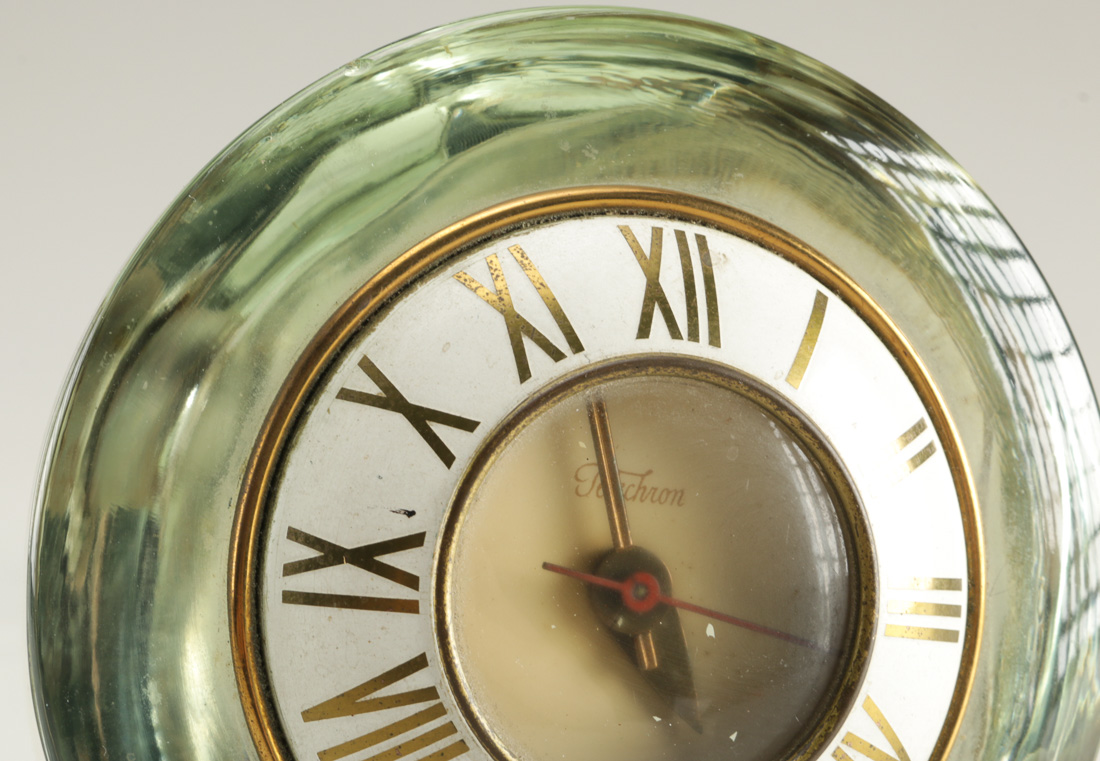 Green Glass Desktop Clock