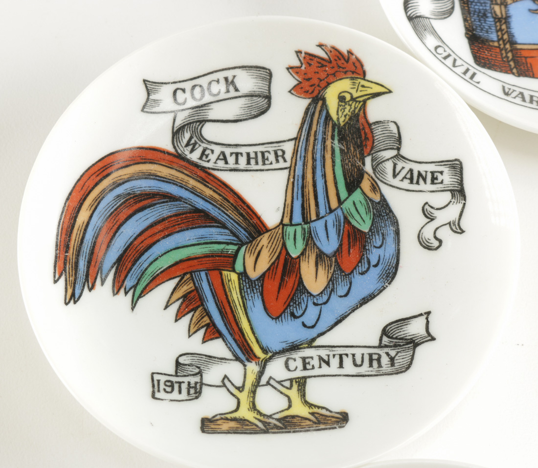 Decorative Plates Featuring 19th Century Illustrations