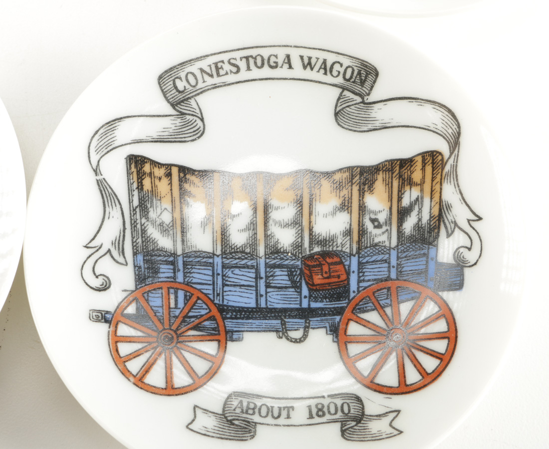Decorative Plates Featuring 19th Century Illustrations