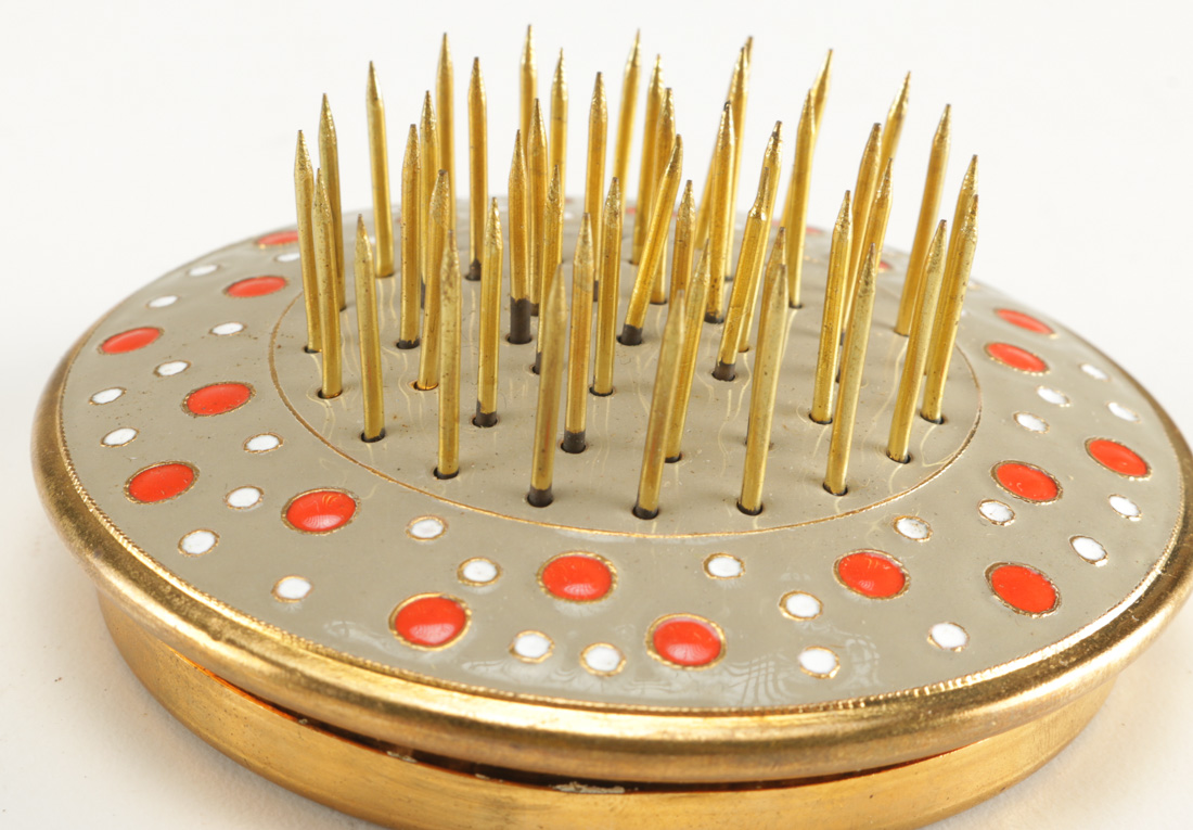 Russian Floral Frog Pin Holder