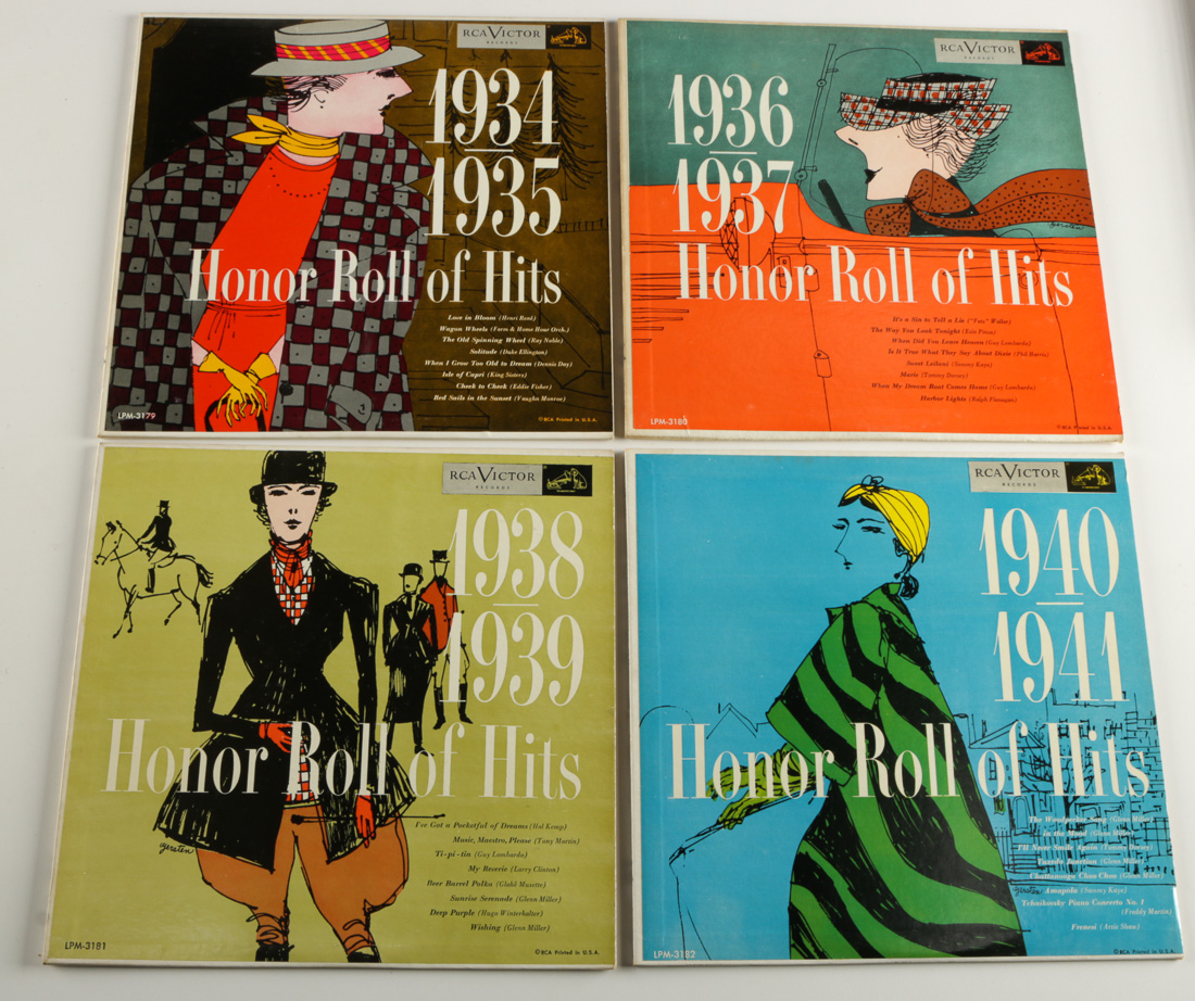 Collection of Early 20th Century "Honor Roll of Hits" Records