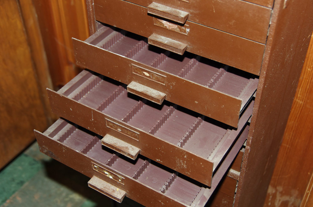 Vintage Watchmaker's Cabinet By Germanow-Simon Co.