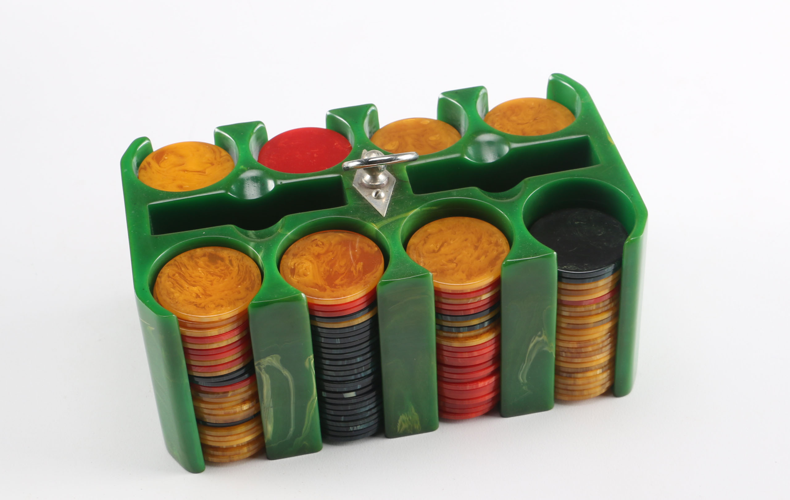 Poker Chips with Vintage Poker Instruction Book