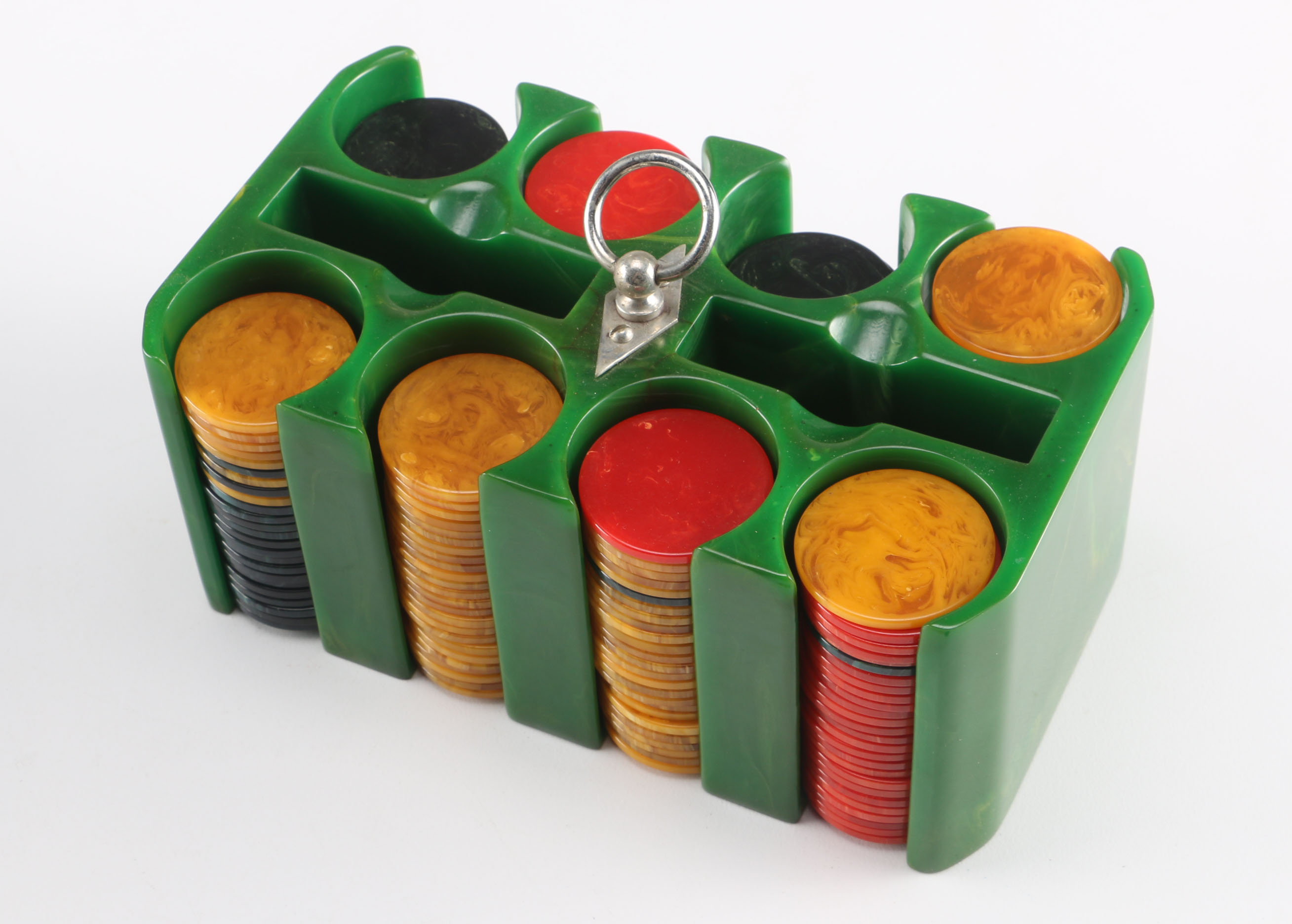 Poker Chips with Vintage Poker Instruction Book