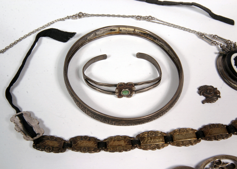 Collection of Antique Sterling Silver Jewelry
