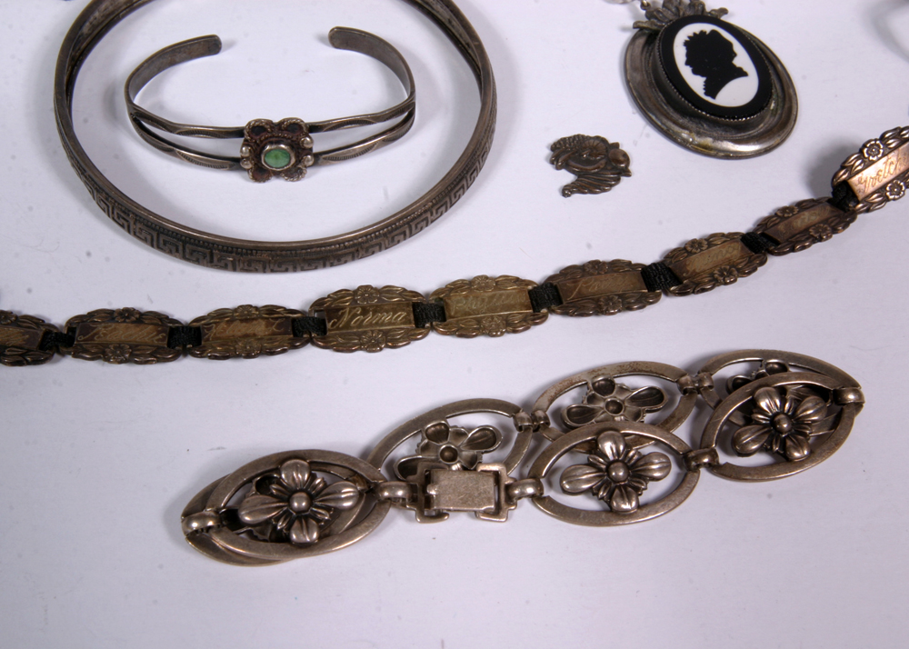 Collection of Antique Sterling Silver Jewelry