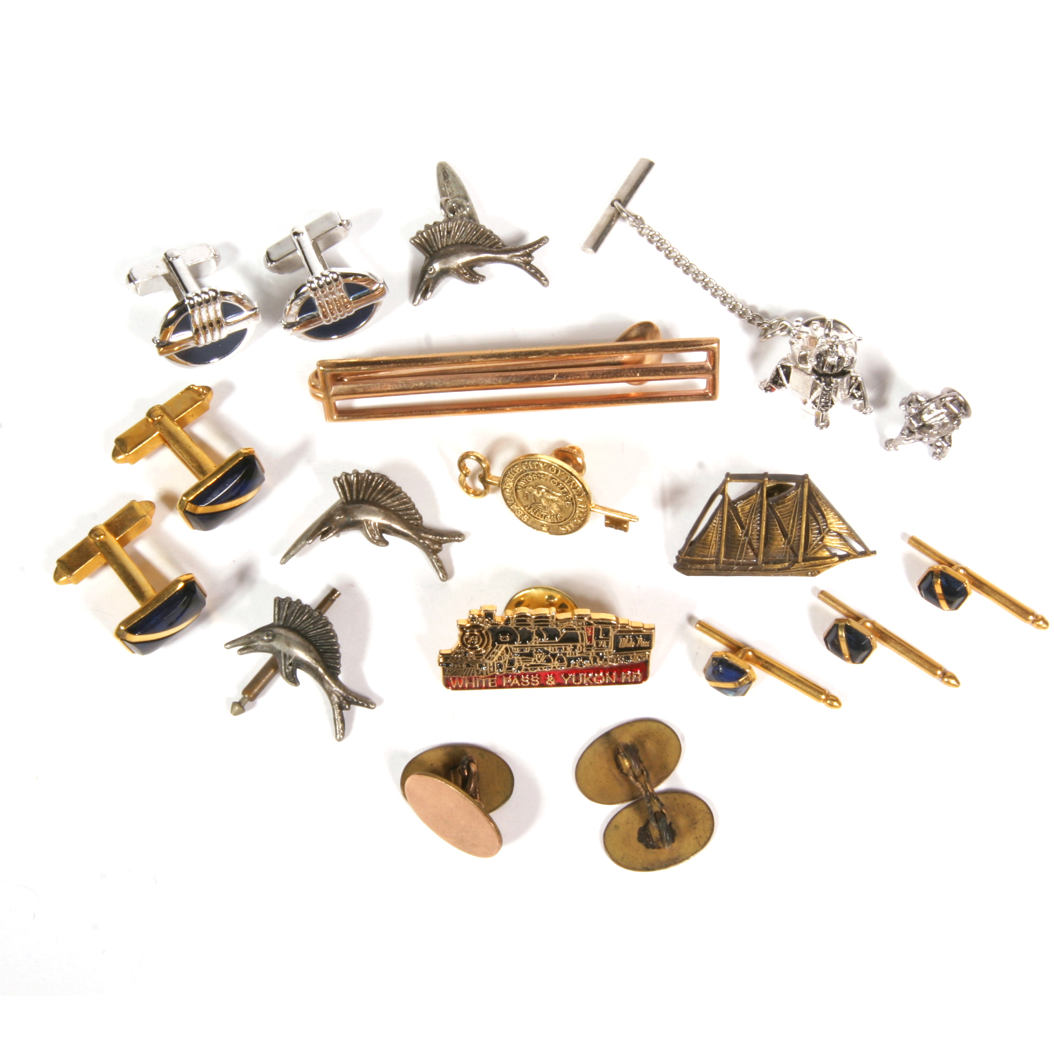 Collection of Vintage Tie Tacks and Cufflinks