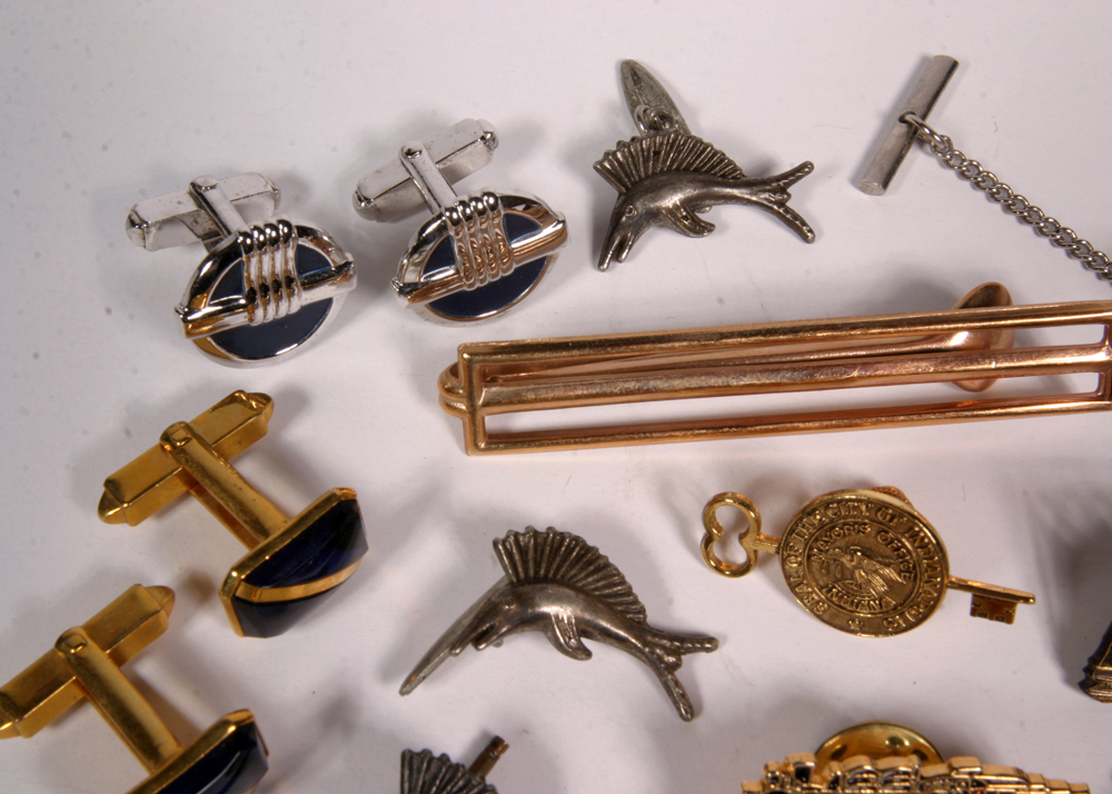 Collection of Vintage Tie Tacks and Cufflinks
