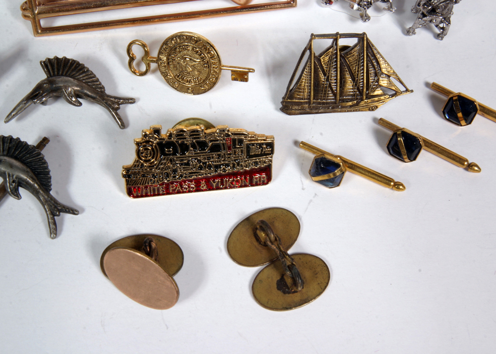Collection of Vintage Tie Tacks and Cufflinks
